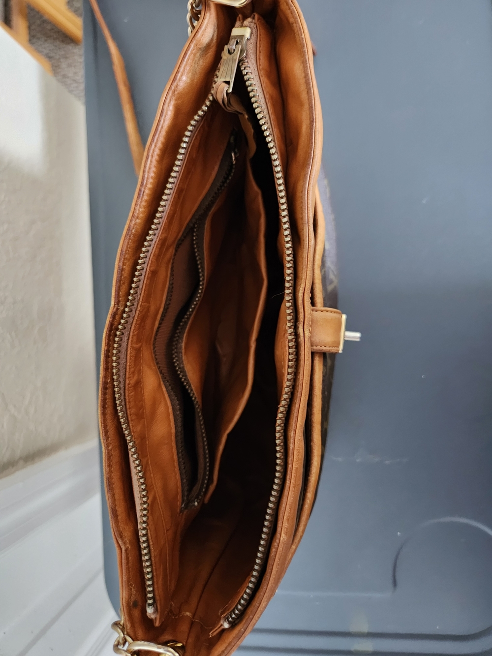 Louis Vuitton Monogram Coated Canvas Crossbody in Brown & Tan - Picture 5 of 7